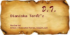 Dianiska Teréz névjegykártya